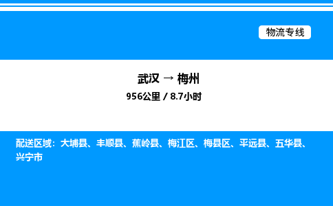 武漢到梅州物流專(zhuān)線-武漢至梅州貨運(yùn)公司