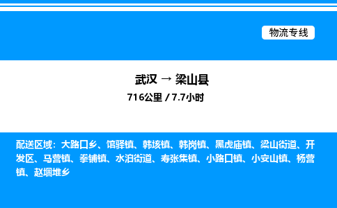 武漢到梁山縣物流專(zhuān)線(xiàn)-武漢至梁山縣貨運(yùn)公司
